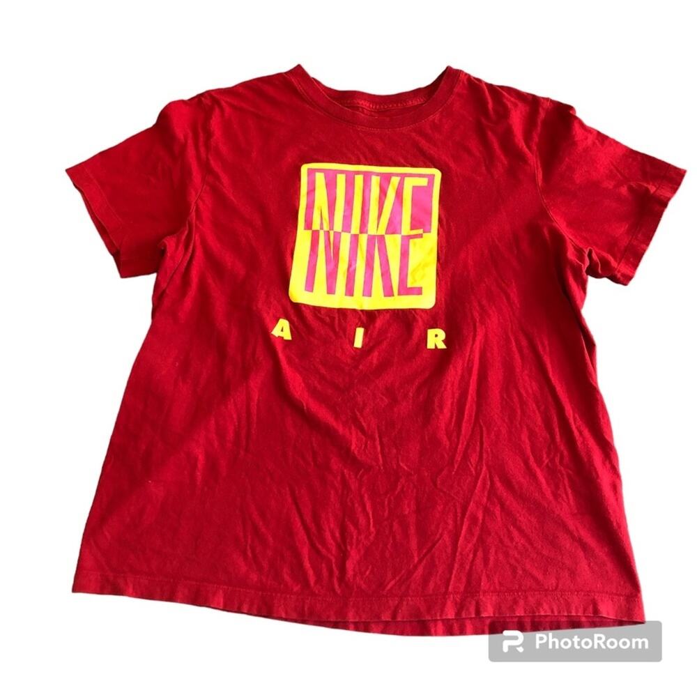 Nike Air T-Shirt Mens Size XL Red Activewear Mirror Screen Print Graphic Gym
